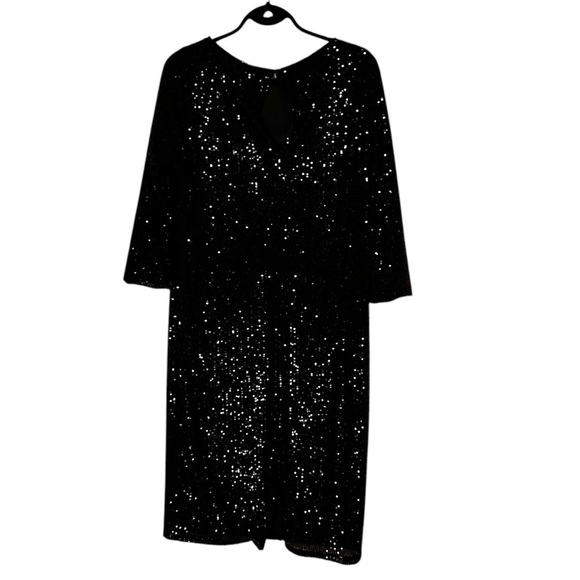 Smash + Tess Forever Frosted Dress-Black Sequin Midi Dress-Holiday New Years- XS - Picture 10 of 15